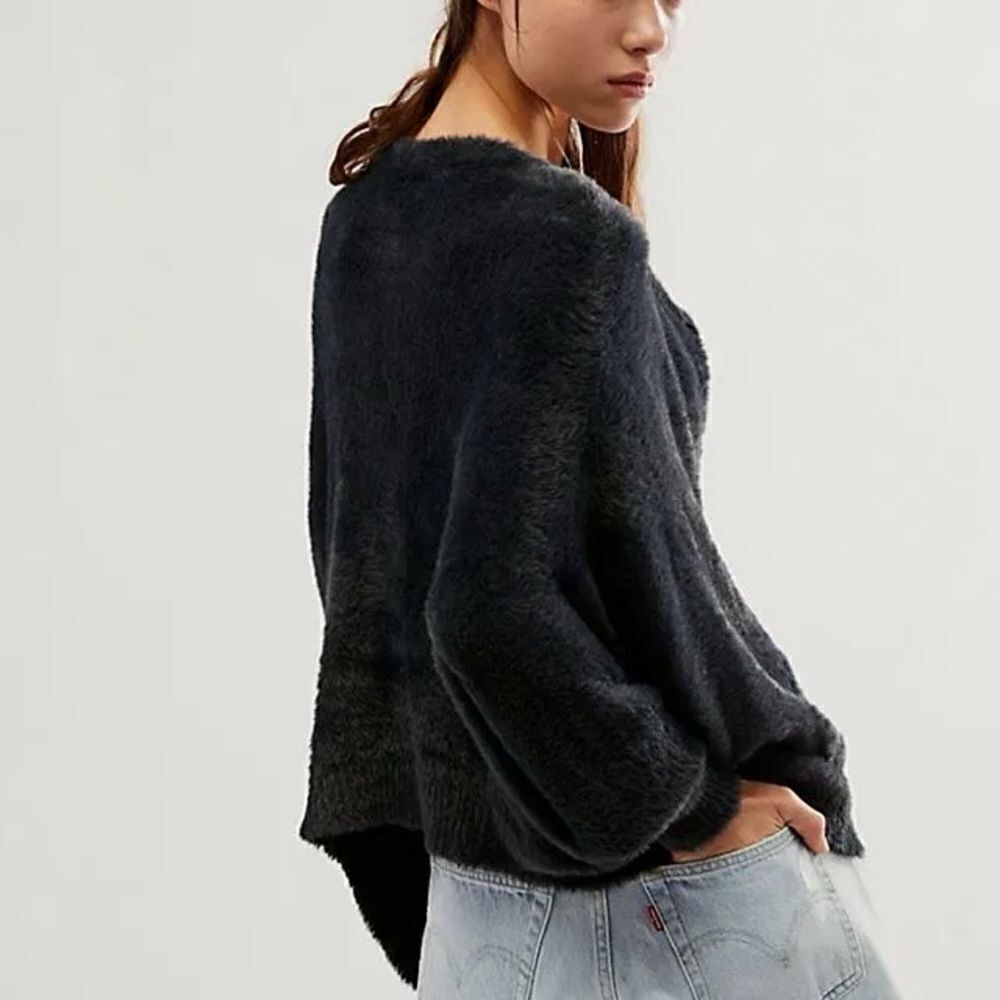 Free People One Sela Black Cardi Button Front Cardigan Sweater XS - Picture 3 of 8